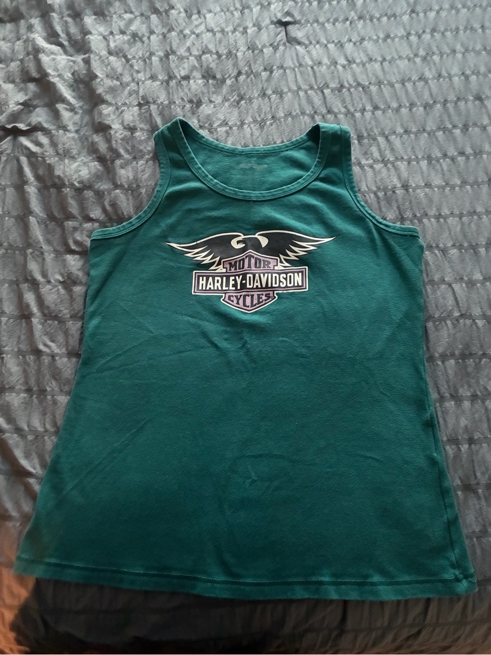 Harley-Davidson Teal Green Women's Tank Top with Eagle Logo